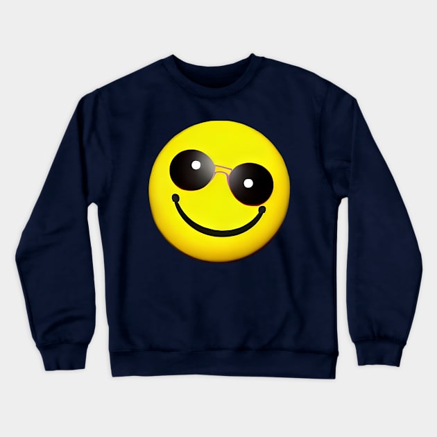 Embrace the Sunshine with this Happy Emoji Crewneck Sweatshirt by AlienMirror